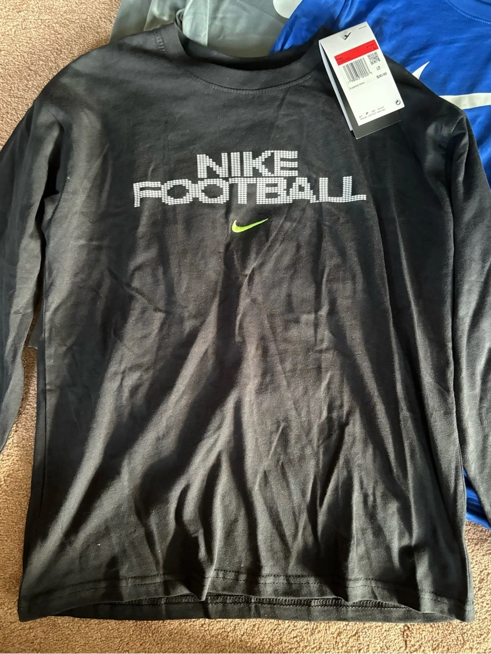 Nike Kids Boys set kit bundle of 3 long sleeve athletic tshirts size large NWT